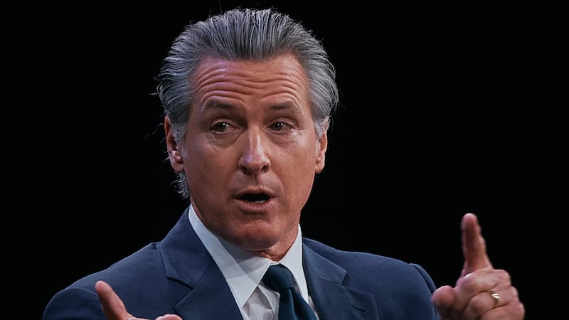 Governor of California Gavin Newsom speaks during the Clinton Global Initiative on Wednesday,...