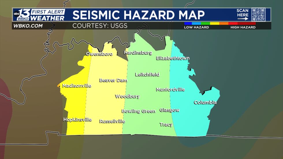 Areas to the west are more likely to experience seismic activity than areas to the east