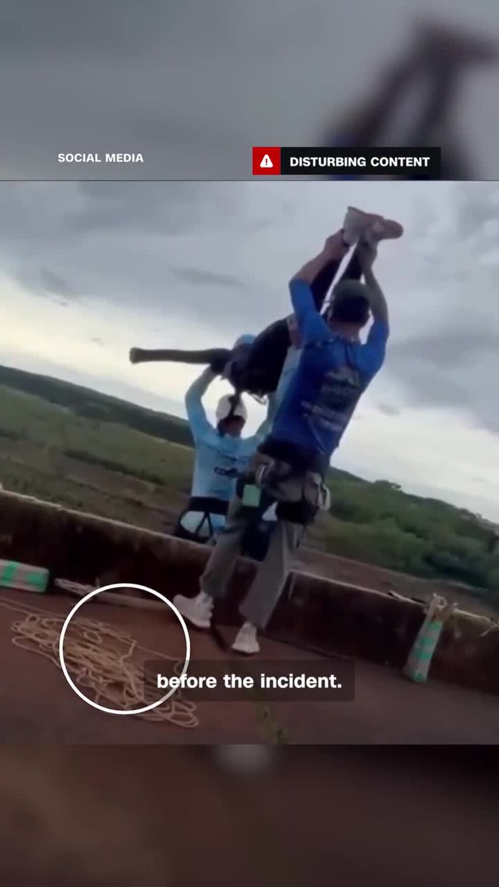 A woman fell to her death after staff allegedly forgot to attach a safety cord before she rope...