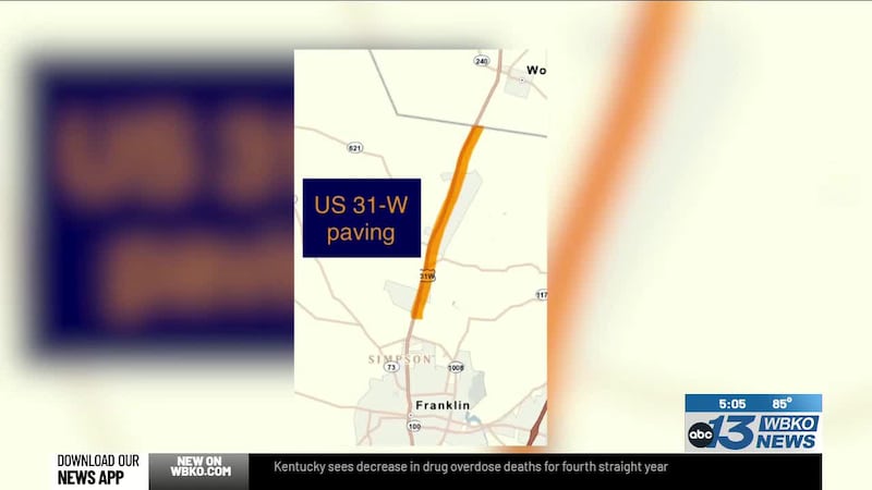 KYTC said crews are working from 7 p.m. to 6 a.m. for the next five nights.