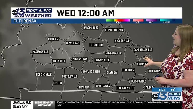 Sunshine and pleasant weather today and tomorrow with rain chances returning late on Thursday.