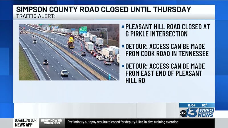 Pleasant Hill Road will be closed at the G Pirkle Intersection.