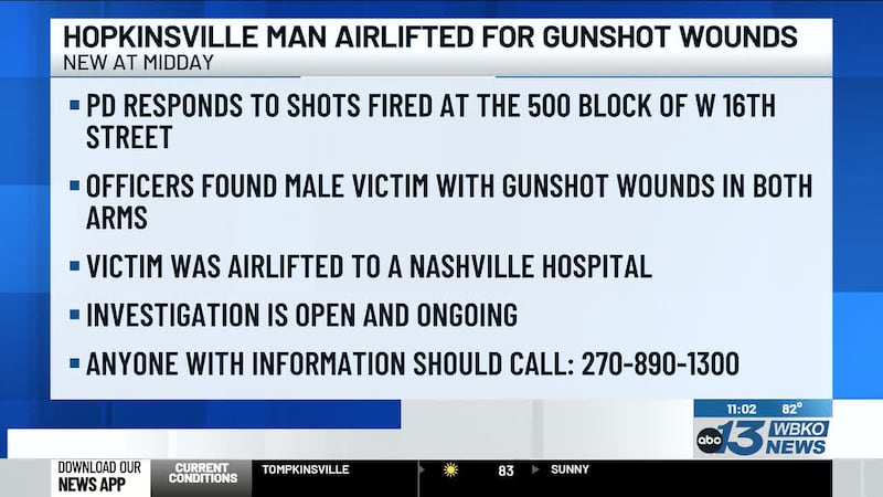 Officers located a male victim suffering from gunshot wounds in both arms.